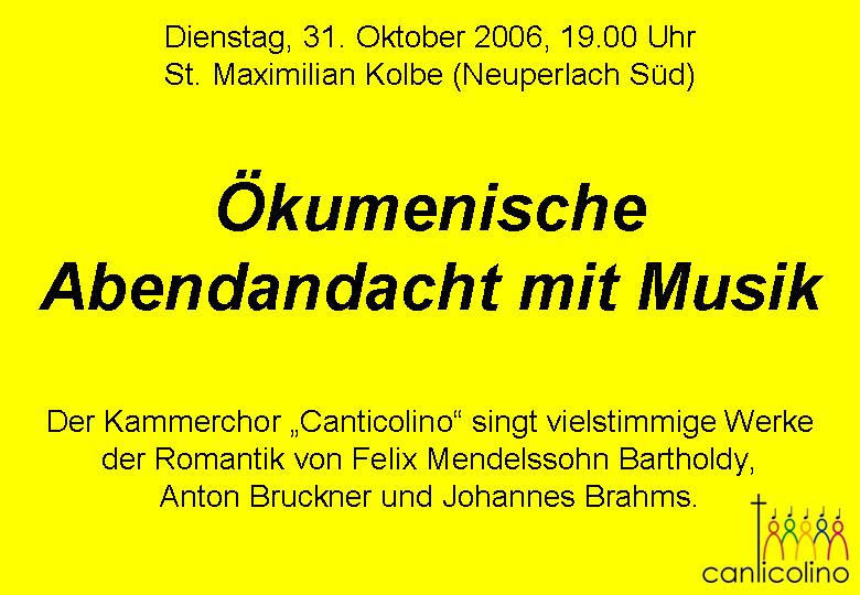 Plakat vom 31. Oktober 2006
